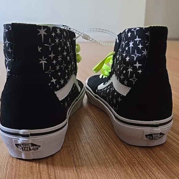 Vans High-Top Sneakers - Black and Neon Green - Picture 7 of 9